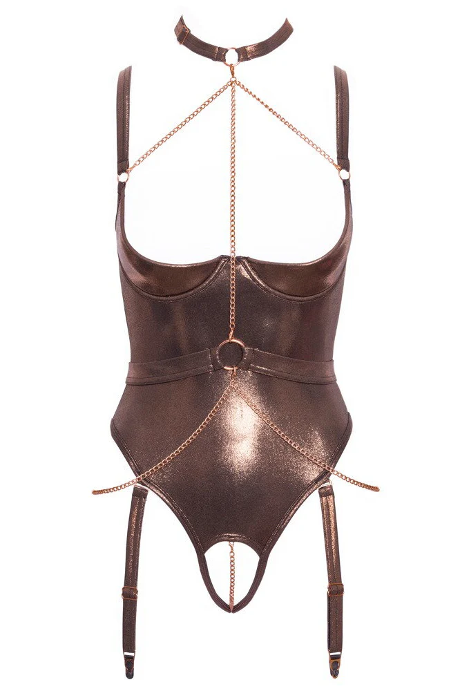 Abierta Fina Bronze Gold Crotchless Body - Image 3