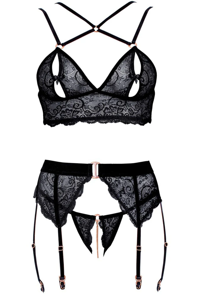 Abierta Fina Suspender Lingerie Set - Image 4