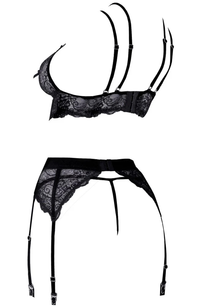 Abierta Fina Suspender Lingerie Set - Image 5