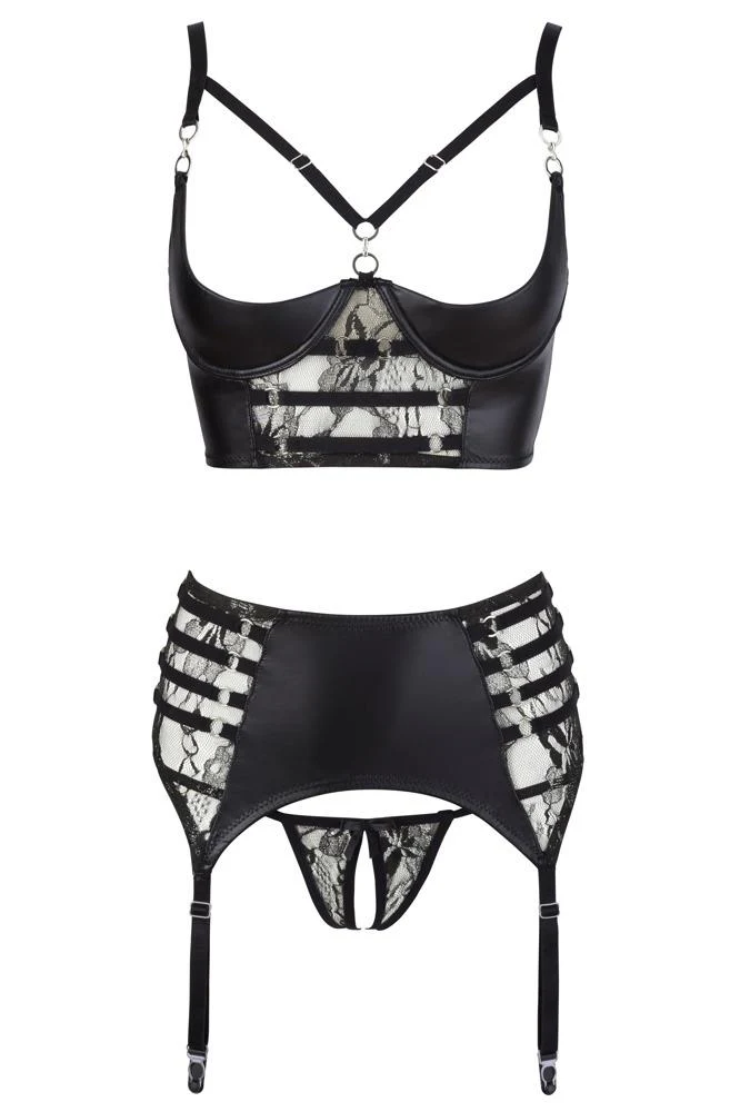 Abierta Fina Suspender Lingerie Set - Image 4