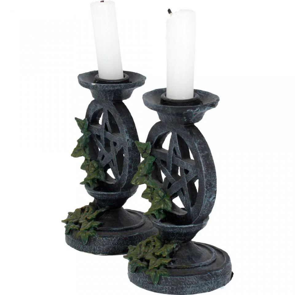 Aged Pentagram Candlesticks - Image 4