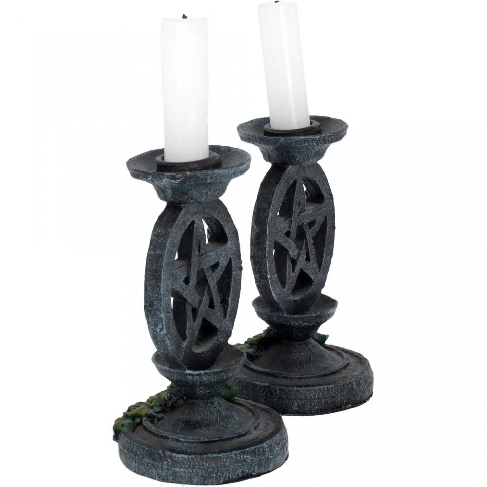 Aged Pentagram Candlesticks - Image 5