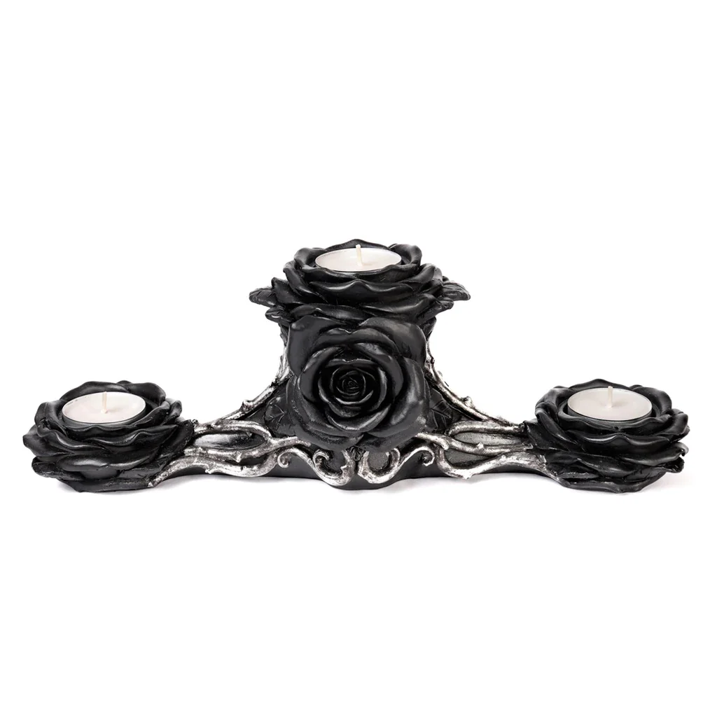 Alchemy Black Rose Triple T-Light Holder - Image 2