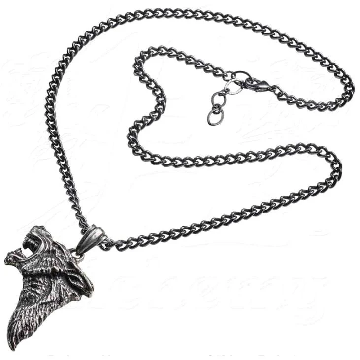 Alchemy Gothic Dark Wolf Pendant P833 - Image 3