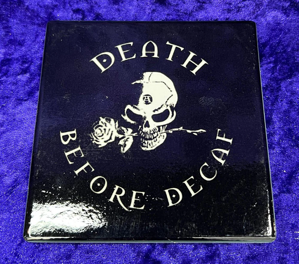 Alchemy Gothic Death Before Decaf Coaster - Image 2