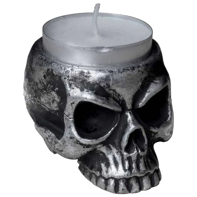 Alchemy Gothic Skull Tea Light Holder V74 - Image 2