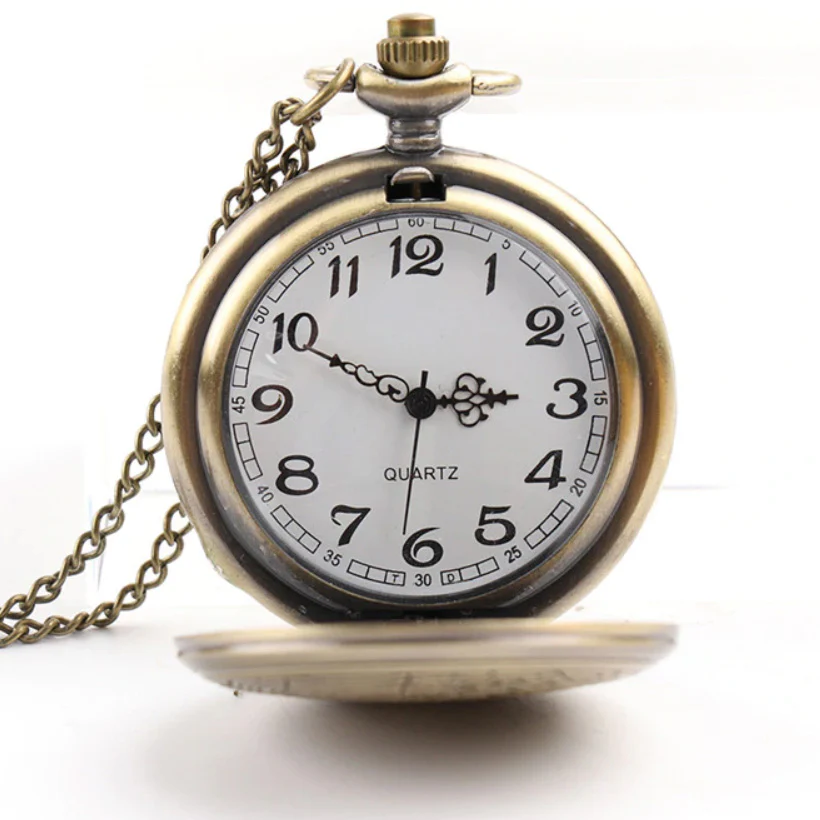 Alien Symbols Steampunk Pocket Watch on Necklace Chain - Image 5