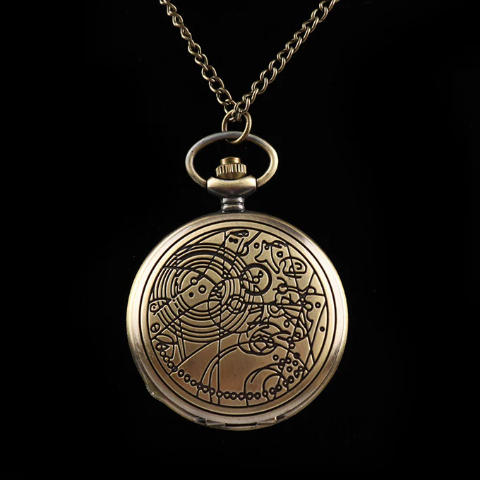 Alien Symbols Steampunk Pocket Watch on Necklace Chain - Image 6