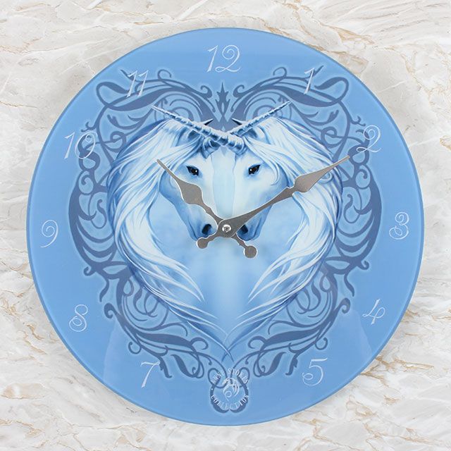 Anne Stokes Unicorn Heart Glass Clock - Image 3