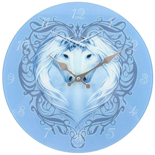 Anne Stokes Unicorn Heart Glass Clock - Image 4