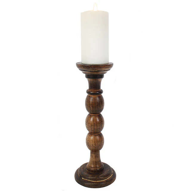 Antique wooden candle stand 30cm - Image 3