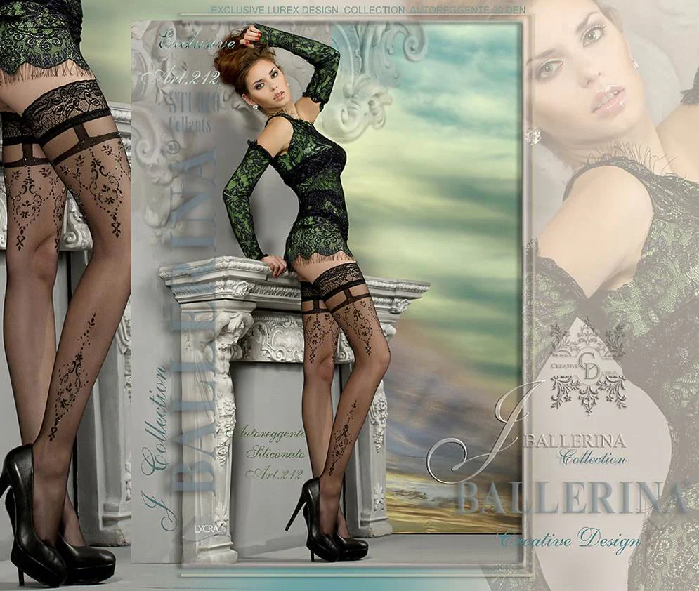 Ballerina 212 Hold Ups Stockings Black - Image 3
