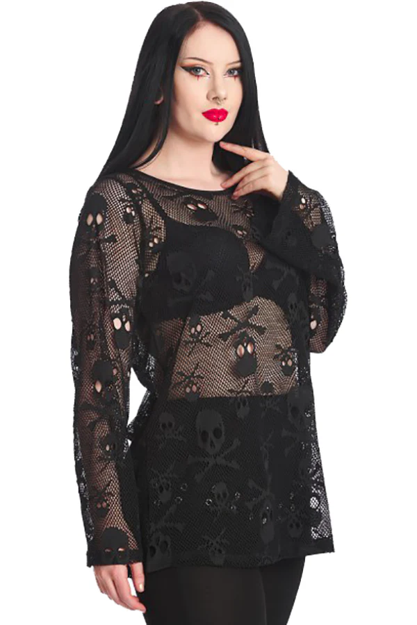 Banned BFF Net Top Black (XS, S, M) - Image 3