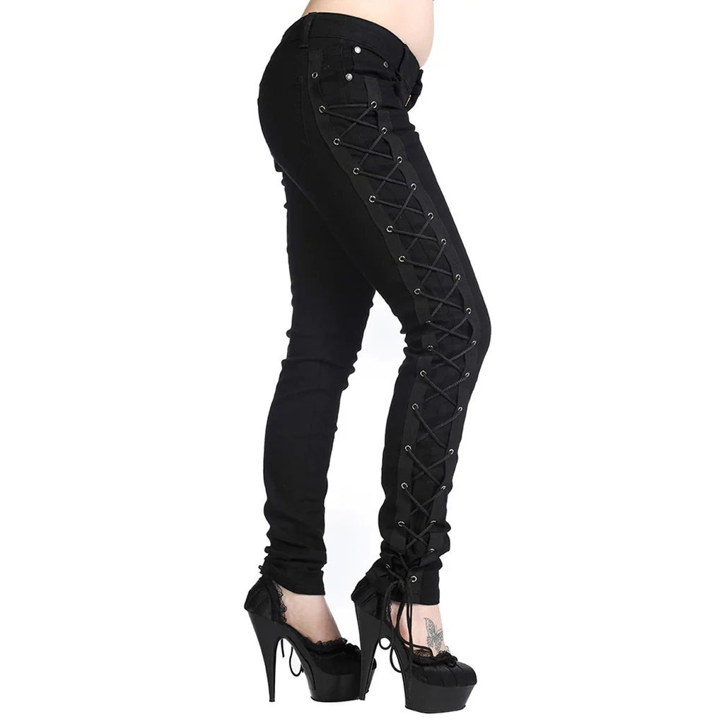 Banned Corset Style Black Skinny Jeans (M) - Image 2