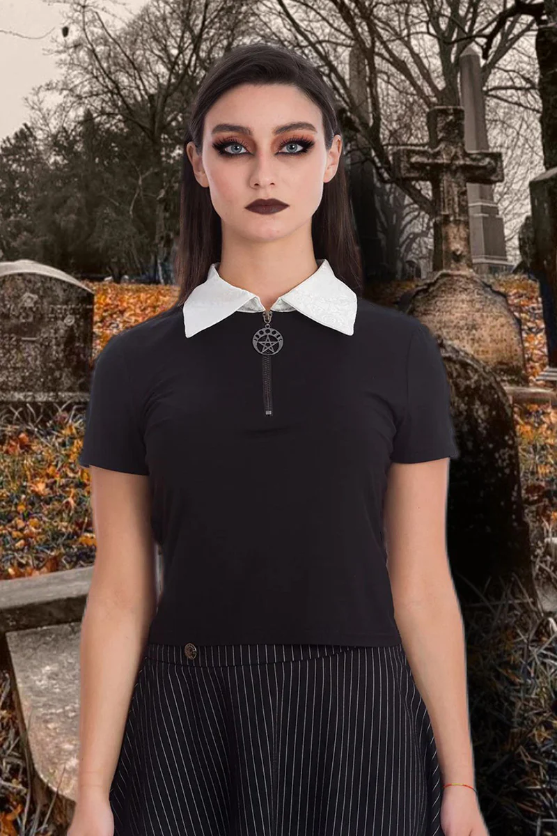 Banned Haunted Doll Collar Top (S, 2XL) - Image 2