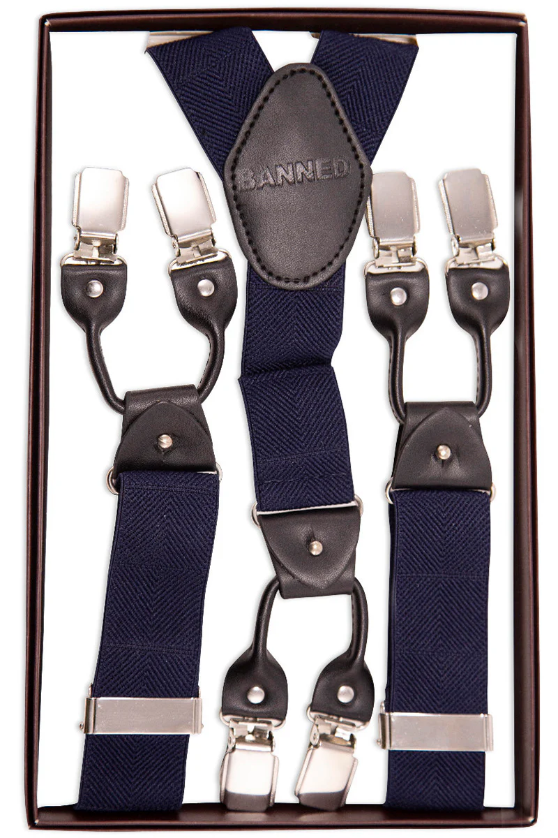 Banned Jefferson Braces Navy Blue