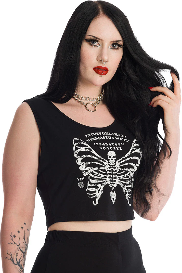 Banned Skeleton Butterfly Cropped Top (XS,S,L,XL) - Image 4