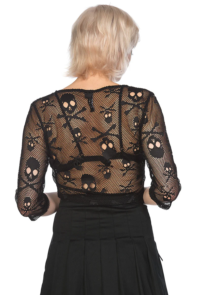 Banned Skull Crop Top Black (M,L,XL) - Image 4