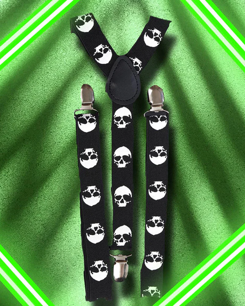 Banned Skull Slim Suspenders - Image 3