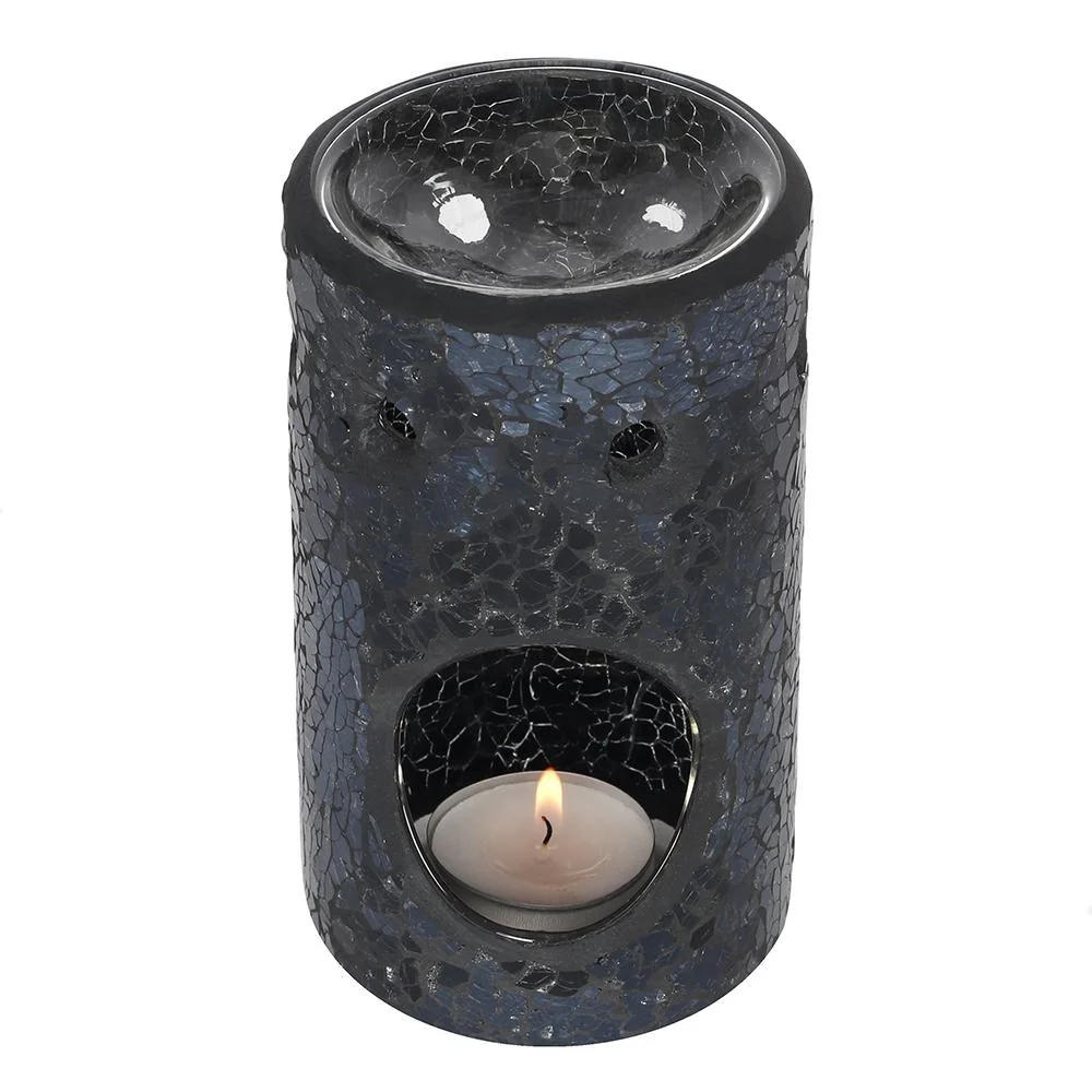 Black Crackle Pillar Oil Burner - Image 2