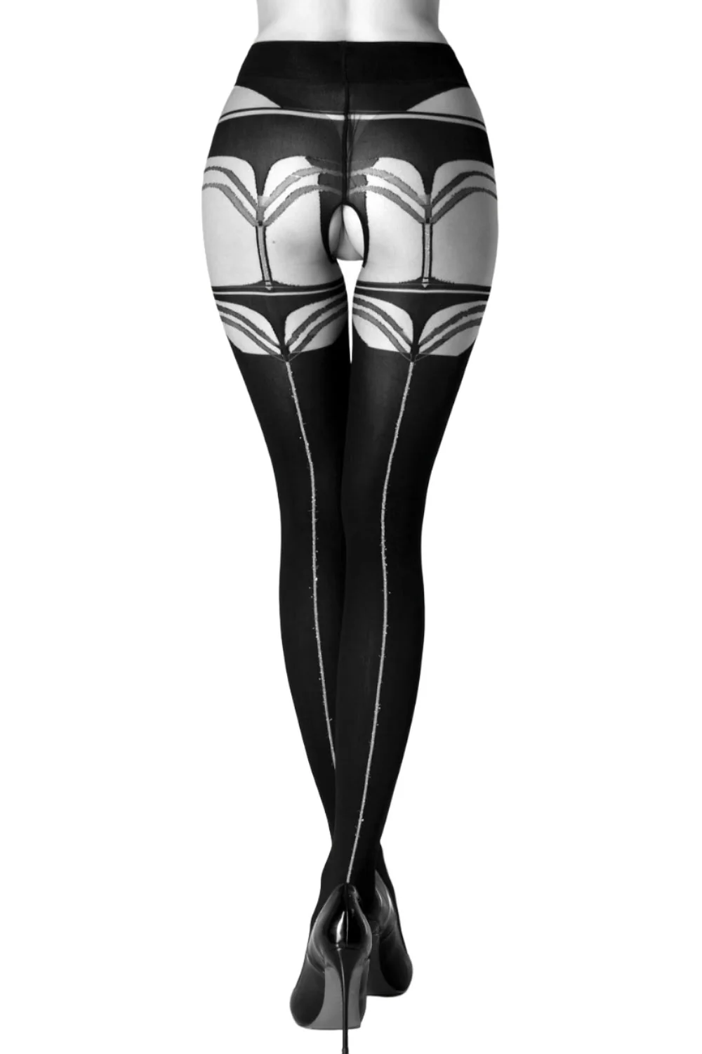 Black Secret BS131 Crotchless Tights - Image 7
