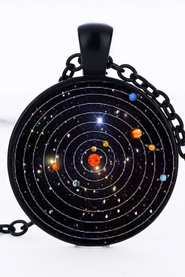 Black Solar System Necklace