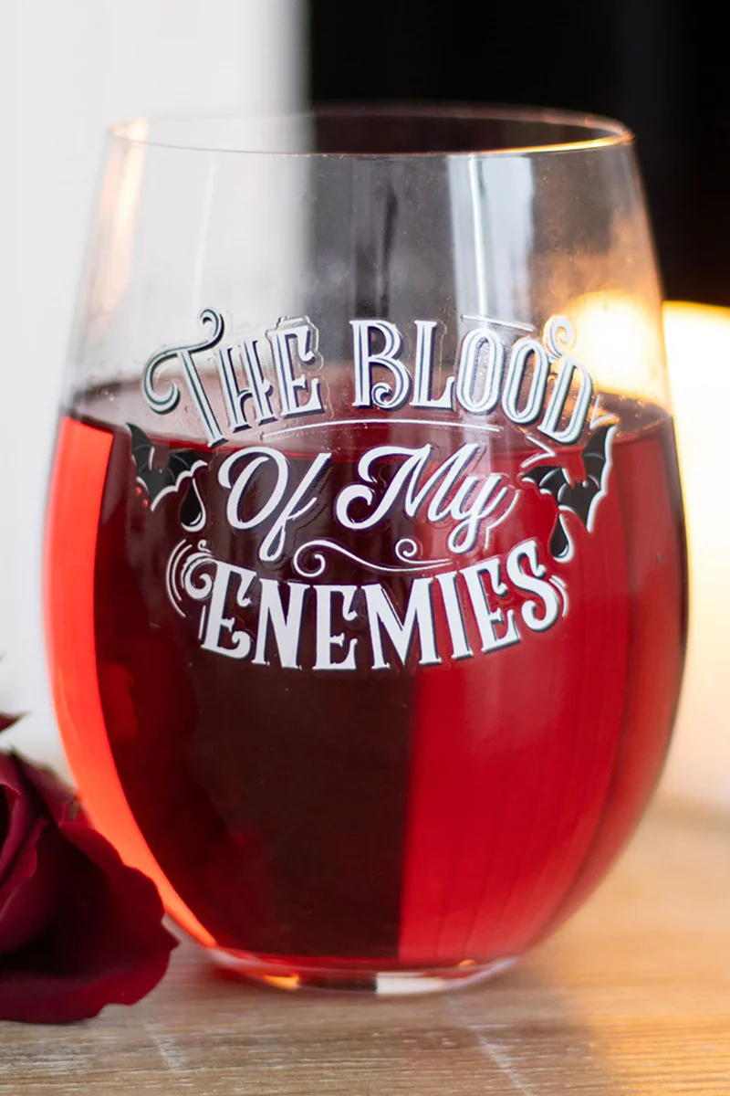 Blood Of My Enemies Stemless Wine Glass