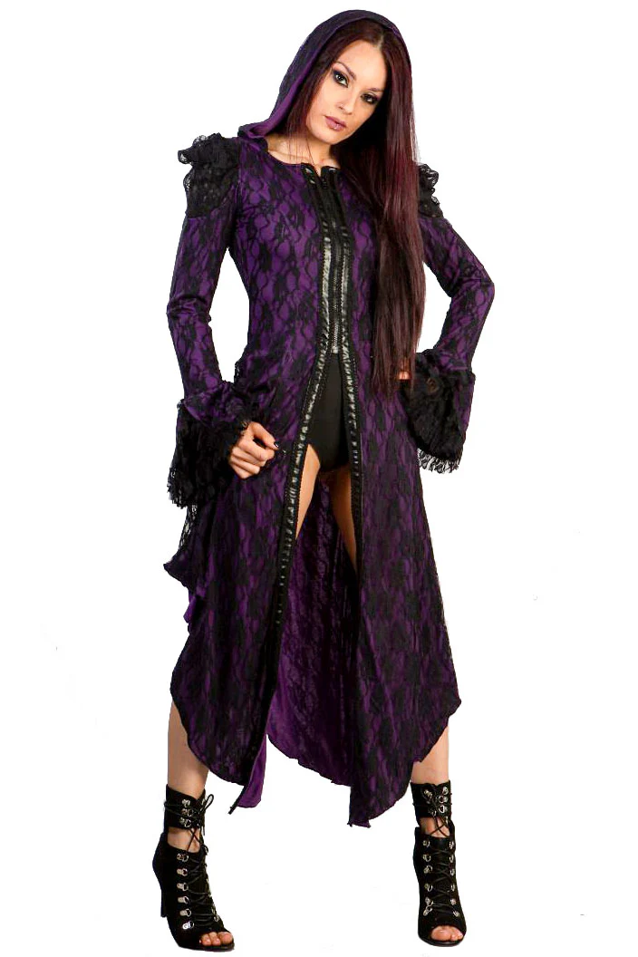 Burleska Hooded Purple Jacket / Coat / Dress (L, 2XL) - Image 4