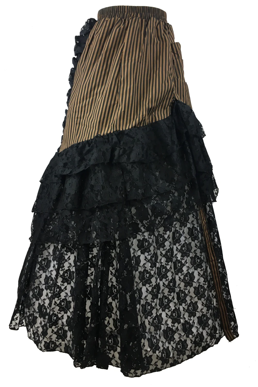 Burleska Luciana Skirt Brown Black Stripe (S/M, L/XL) - Image 4