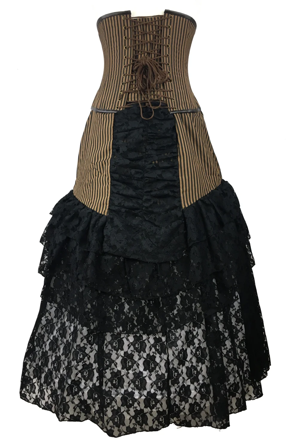 Burleska Luciana Skirt Brown Black Stripe (S/M, L/XL) - Image 5