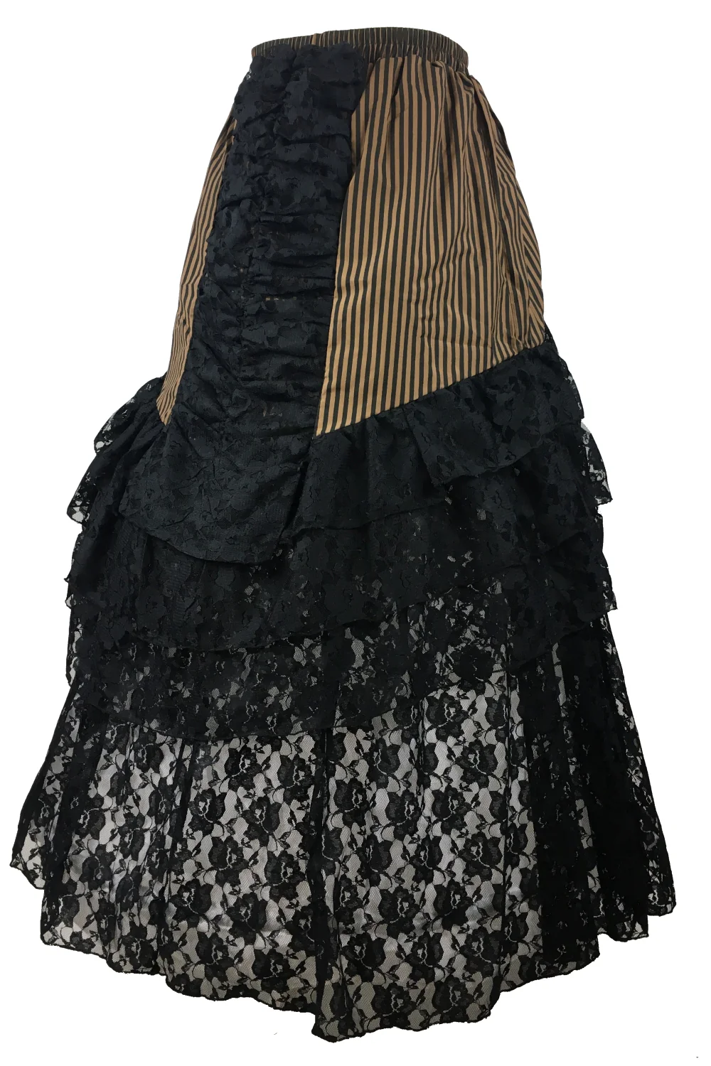 Burleska Luciana Skirt Brown Black Stripe (S/M, L/XL) - Image 6