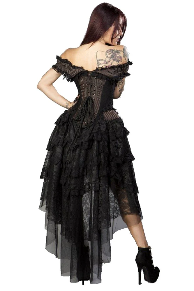 Burleska Ophelie Dress Brown Stripe (26, 30') - Image 3
