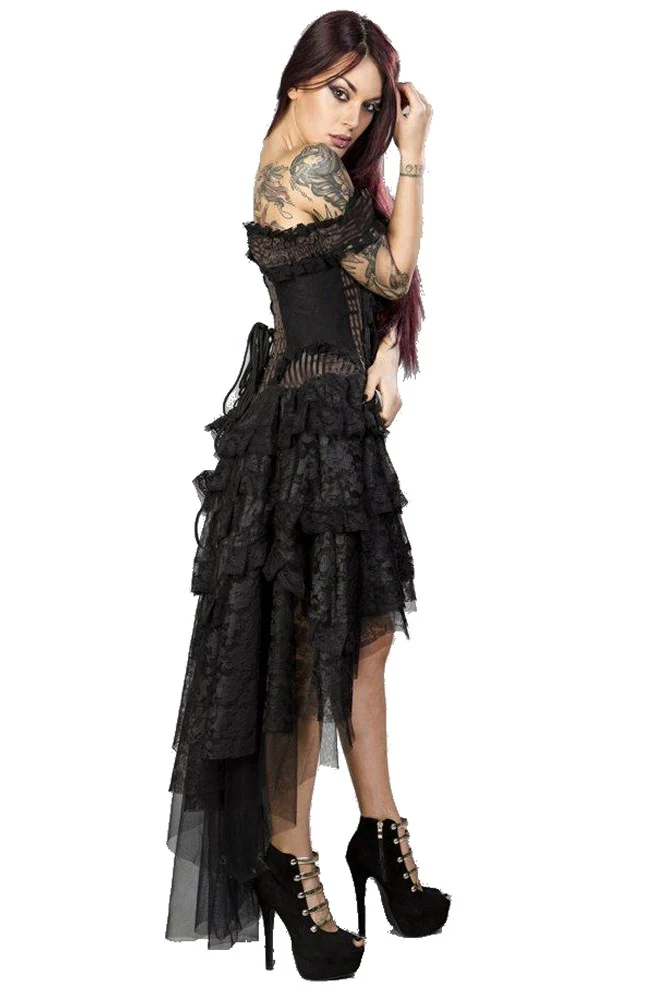 Burleska Ophelie Dress Brown Stripe (26, 30') - Image 6