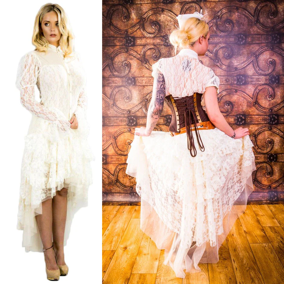 Burleska Ophelie Waterfall Skirt Cream (M/L, L/XL) - Image 3