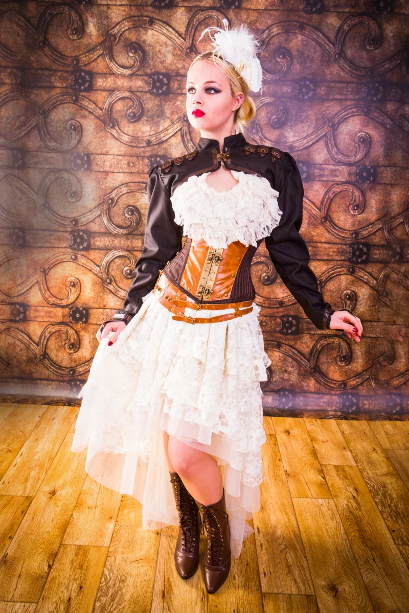 Burleska Ophelie Waterfall Skirt Cream (M/L, L/XL) - Image 5