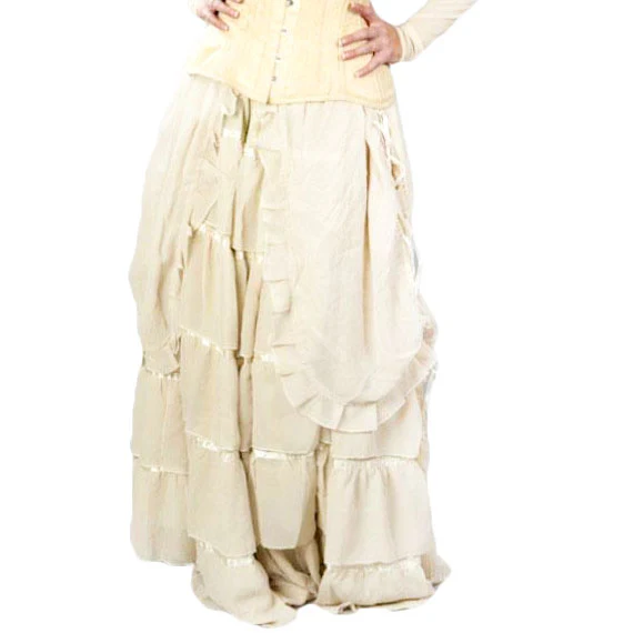 Burleska Victorian Gothic Skirt Cream (S/M, L/XL) - Image 2