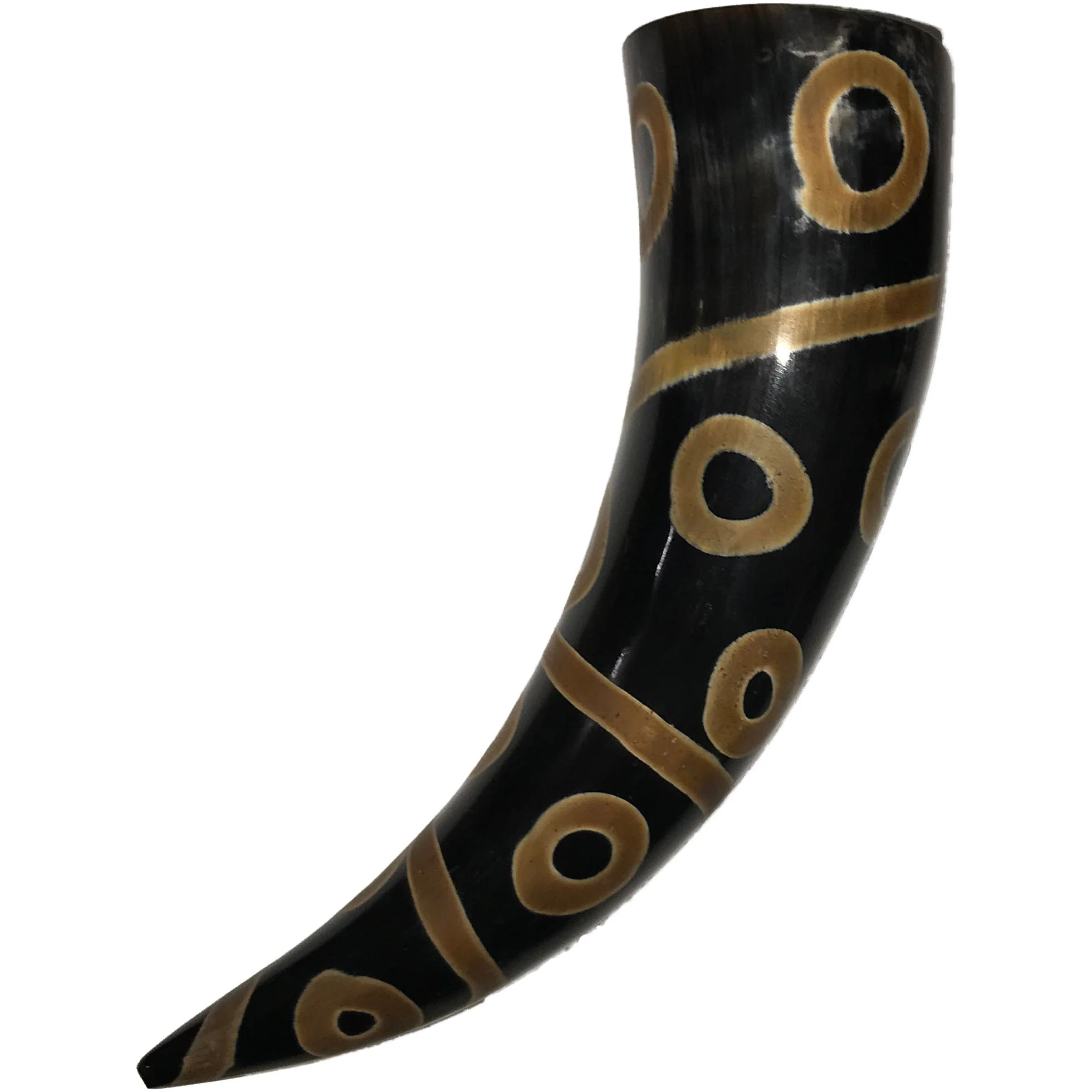 Burned Decorative Design Viking Drinking Horn - Small - Image 3