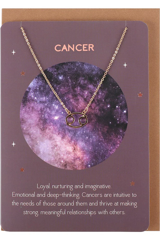 Cancer Zodiac Necklace Card
