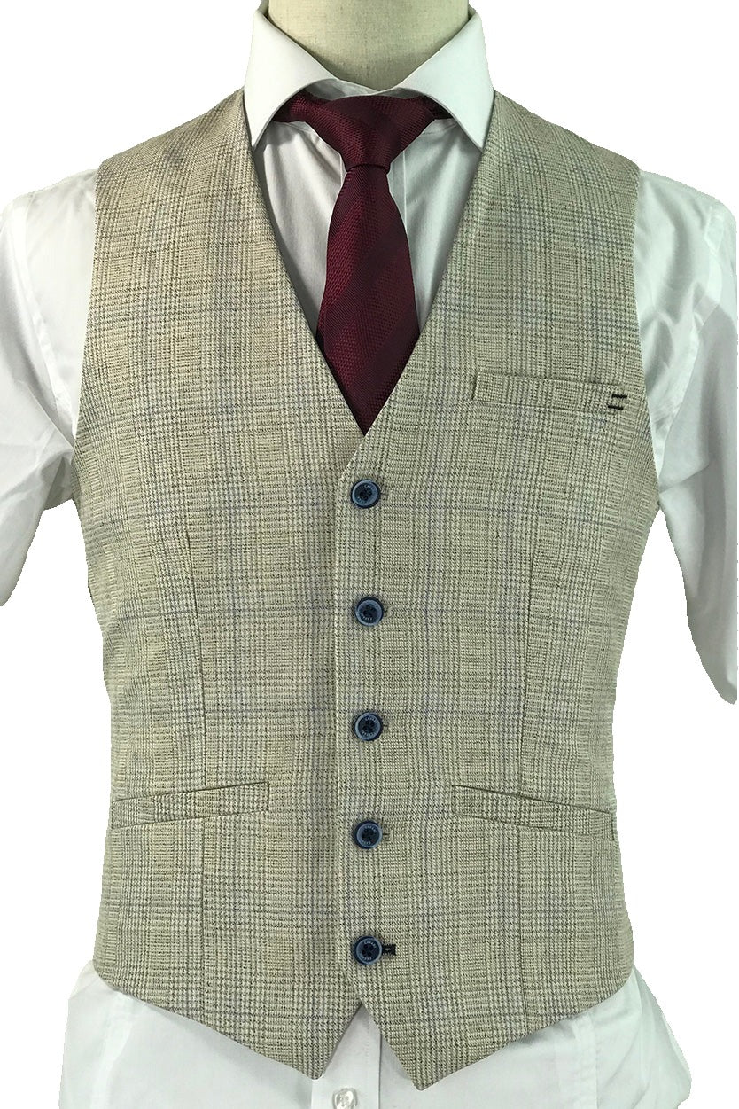 Caridi Beige Steampunk Waistcoat (36, 42, 50)