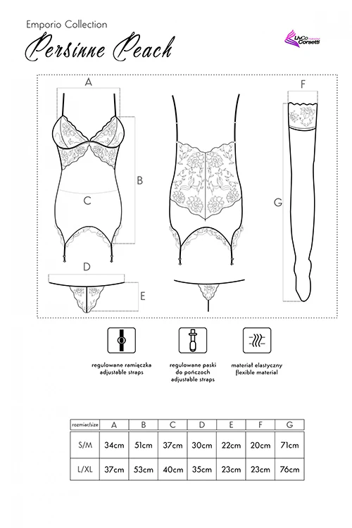 Corsetti Peach Persinne Lingerie Set (L/XL) - Image 8
