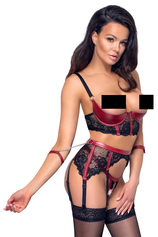 Cottelli Bondage Shelf Bra Lingerie Set - Image 2