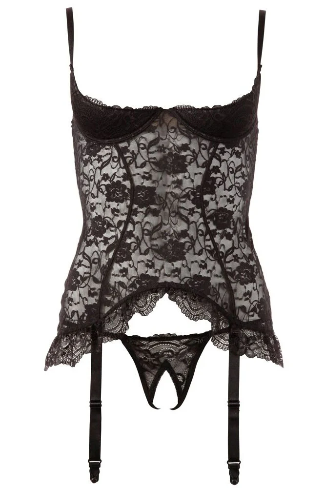 Cottelli Lingerie Cami Suspender Set (M) - Image 4