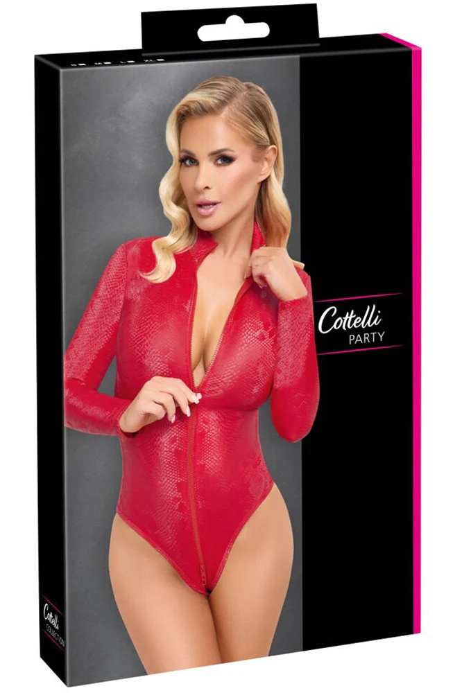 Cottelli Party Red Snakeskin Look Body - Image 11