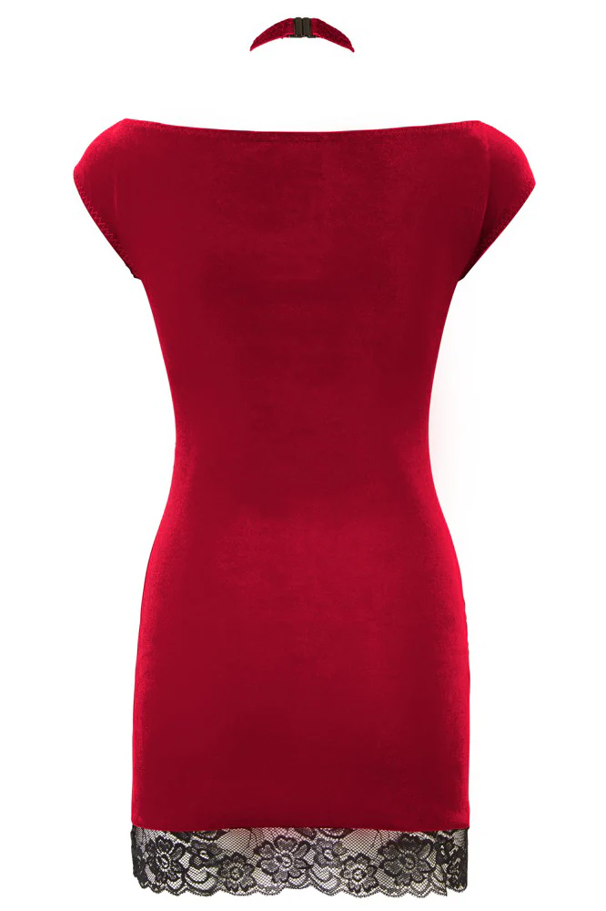 Cottelli Party Red Velvet Mini Dress (S) - Image 7