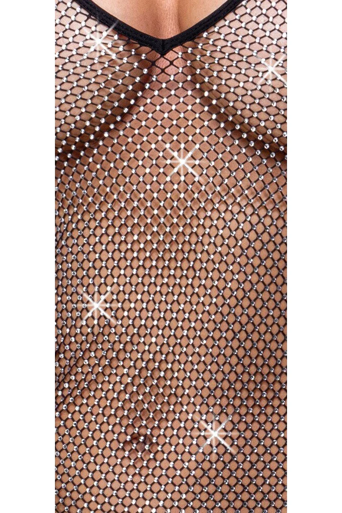 Cottelli Party Rhinestones Mesh Dress (L) - Image 4