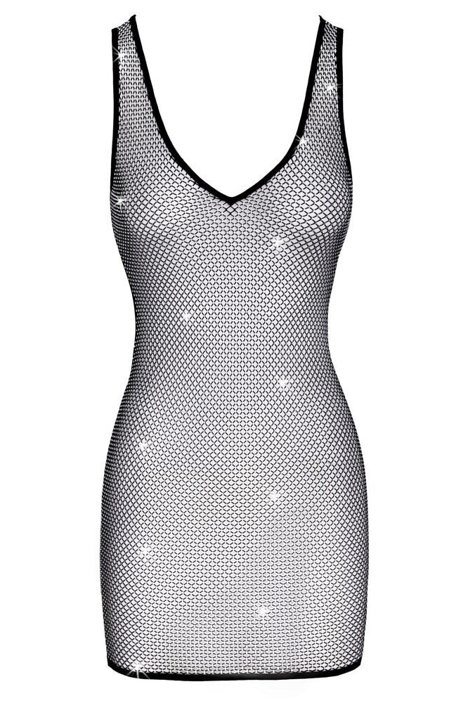Cottelli Party Rhinestones Mesh Dress (L) - Image 5