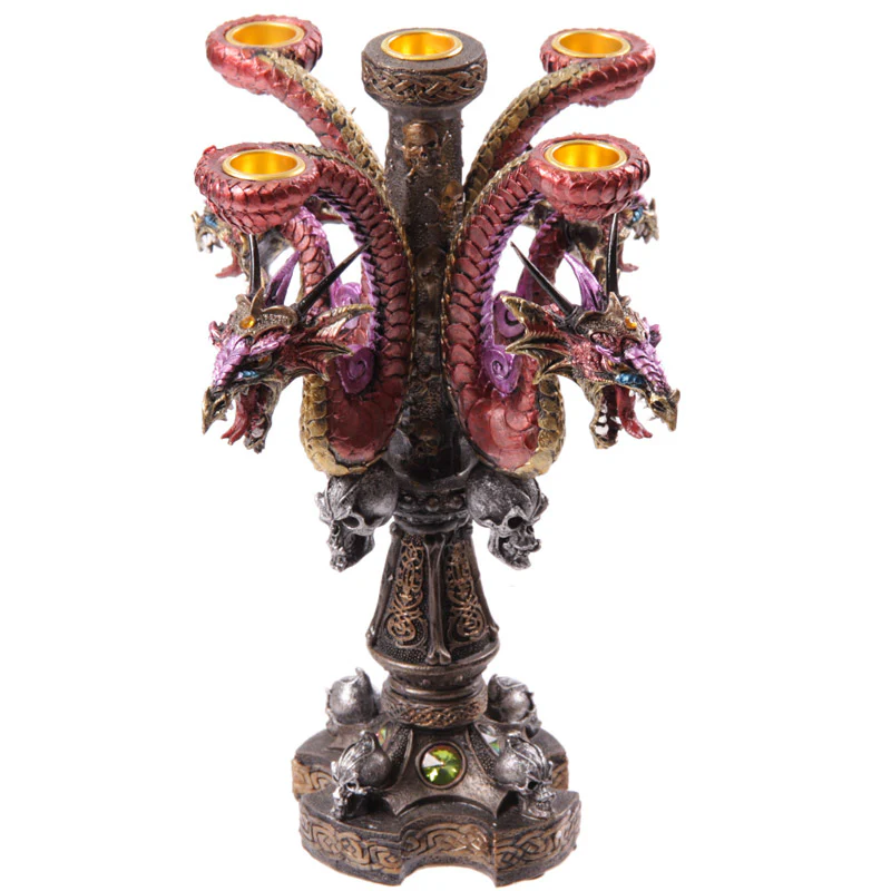 Dark Legends Multi Headed Purple Candle Stick Holder - Image 3