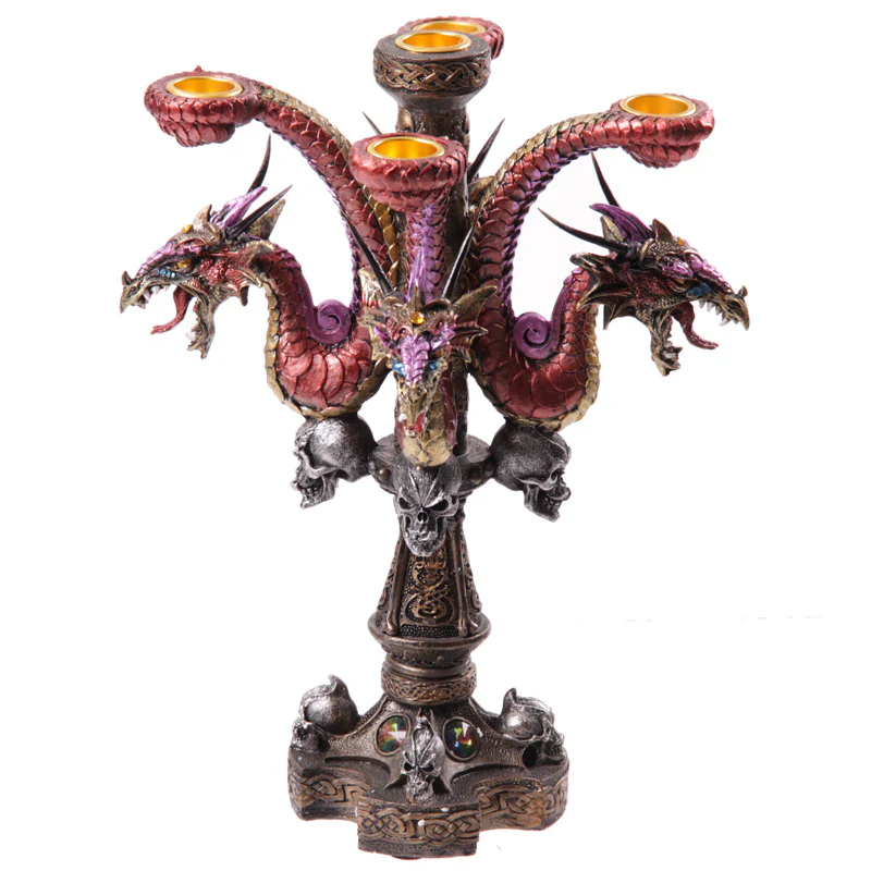 Dark Legends Multi Headed Purple Candle Stick Holder - Image 4
