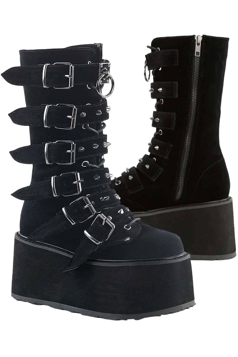DemoniaCult DAMNED 225 Boots Black Velvet (UK3, 4, 9)