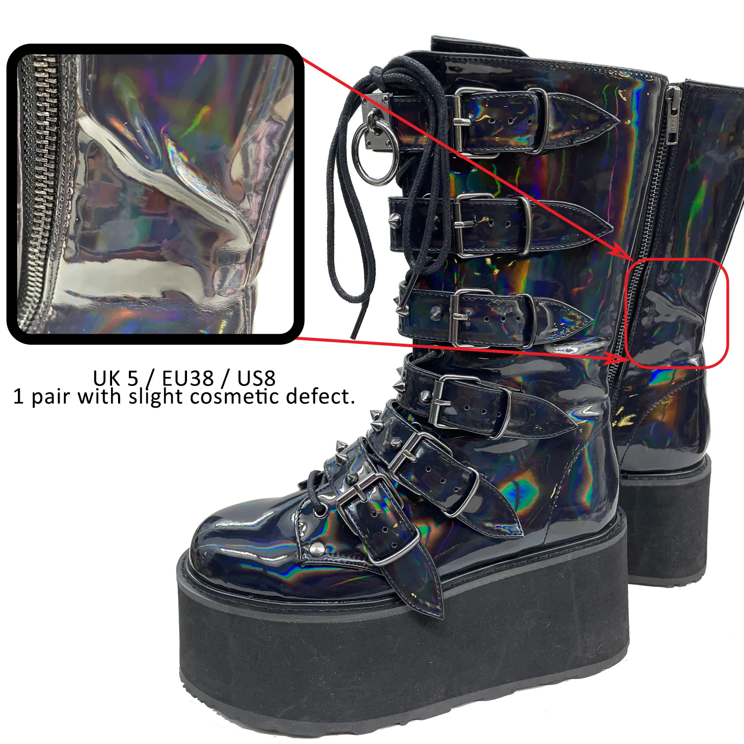DemoniaCult DAMNED 225 Boots Hologram (UK3, 4, 5, 8, 9) - Image 7